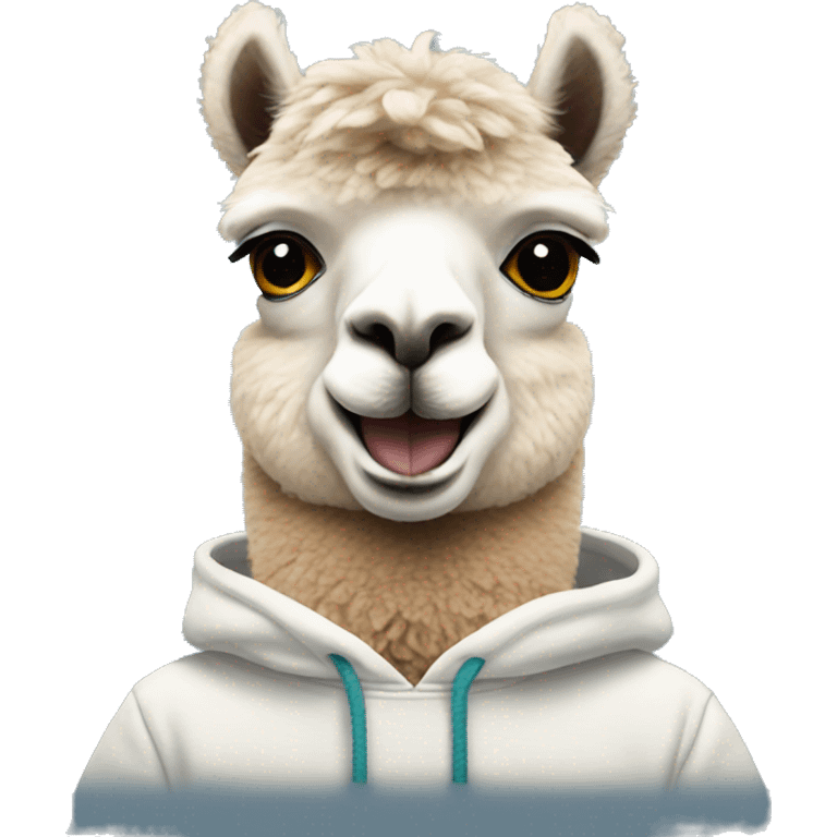 Alpaca wearing Sweatshirt  emoji