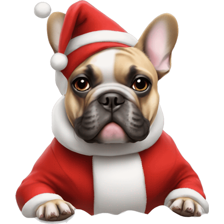 French bulldog in Santa costume emoji