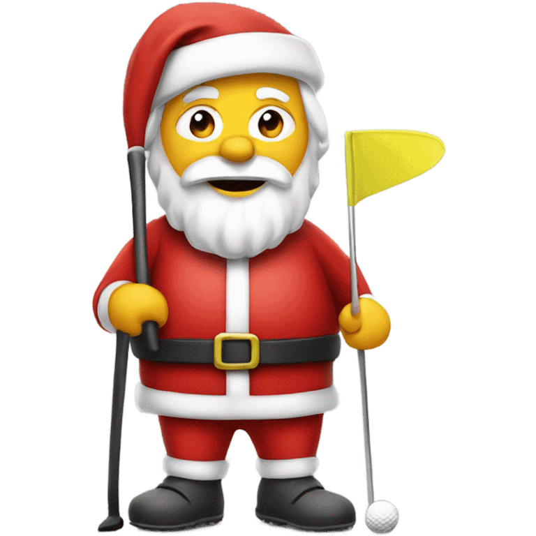 Santa playing golf emoji