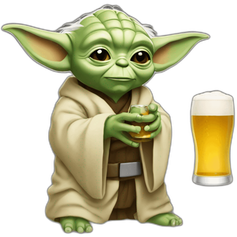 Yoda qui boit de la bière emoji