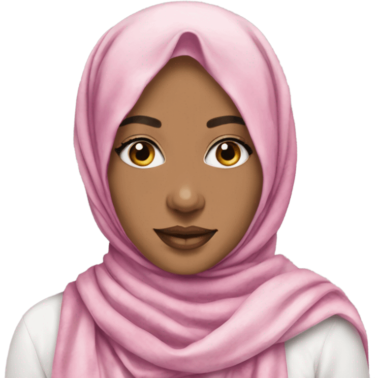 Pink multicolored watercolor hijab emoji