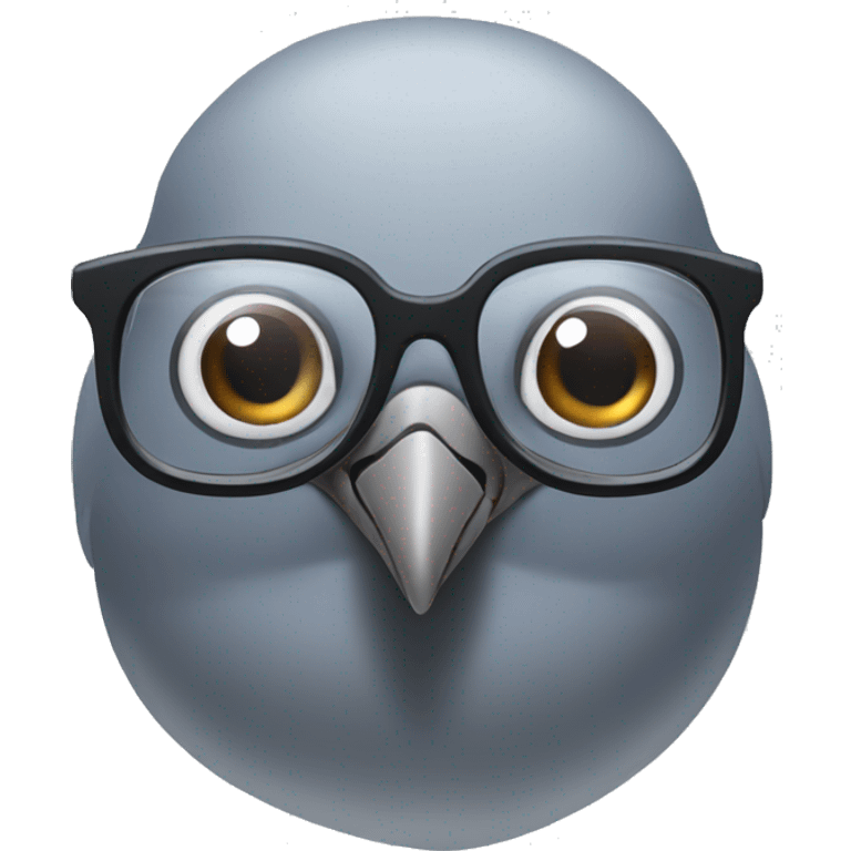 Pigeon with glasses emoji