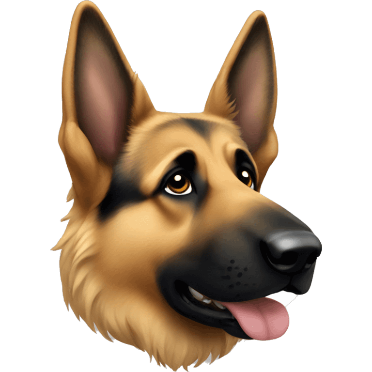 long hair german shepherd with more black hair on the nose part emoji