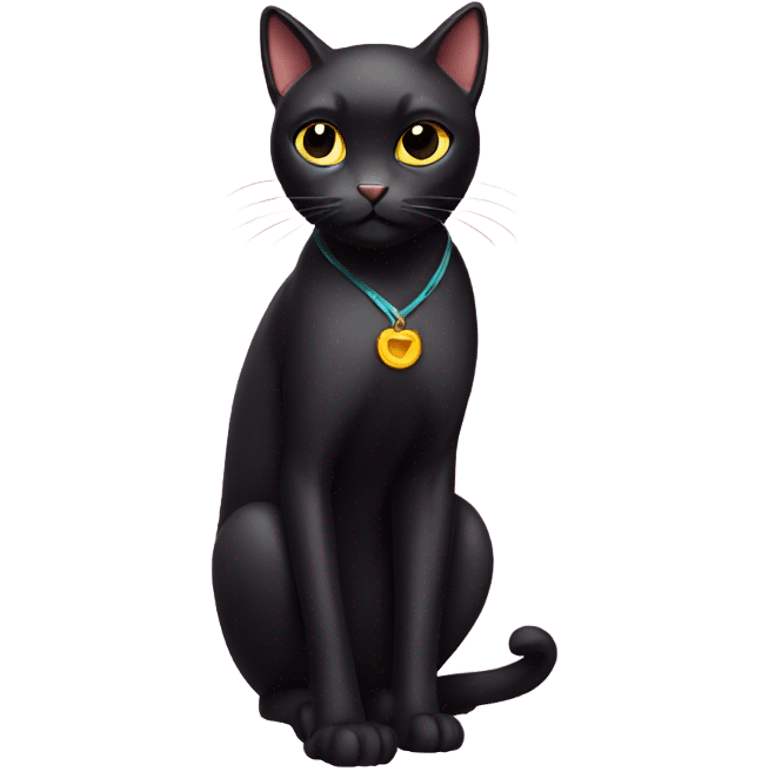 Black cat wearing a bikini emoji