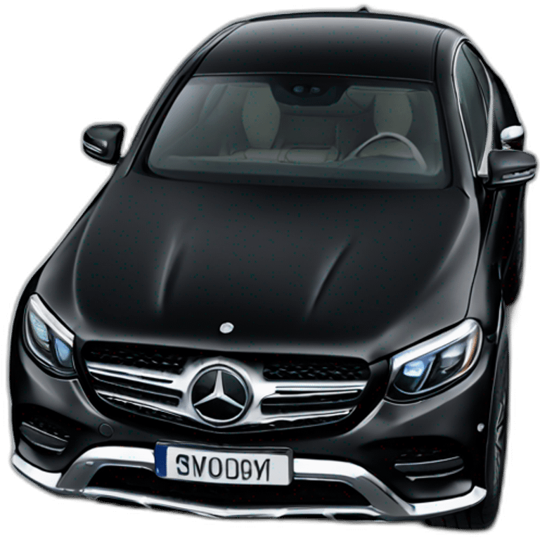 black Mercedes GLC coupe emoji