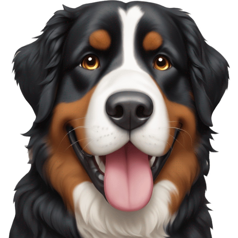 Happy face of Bernese Mountain dog  emoji