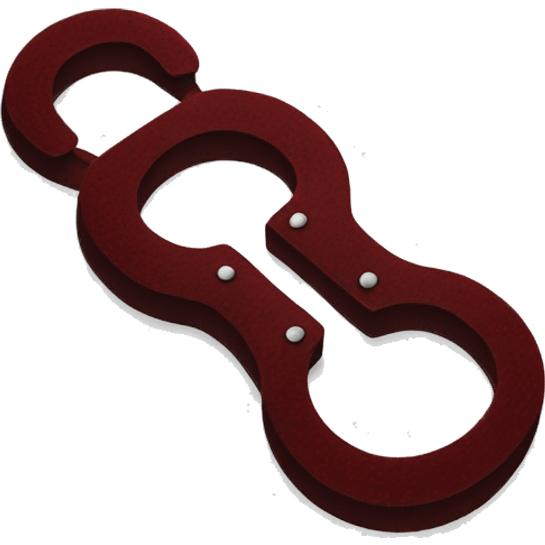 Dark red fuzzy handcuffs emoji