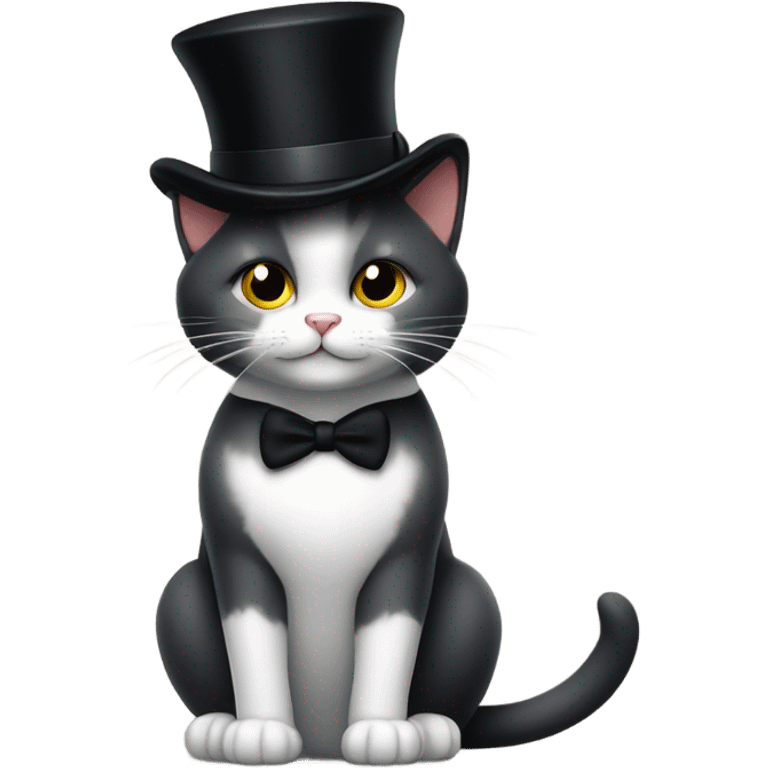 cat wearing a tophat emoji