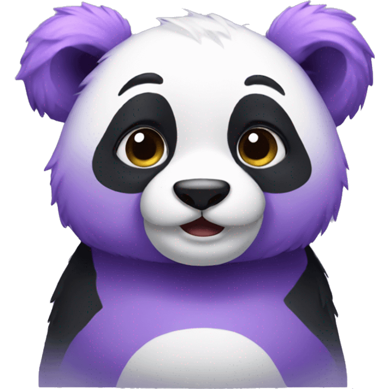 purple hair panda cute  emoji