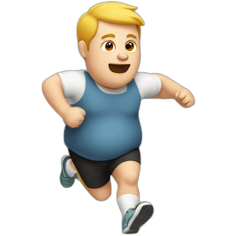 slightly fat man running emoji