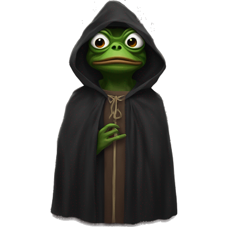 Pepe in dark cult robes with a hood emoji