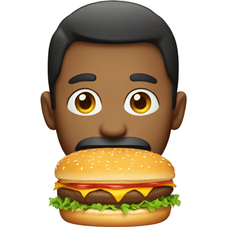 Men eating burger emoji