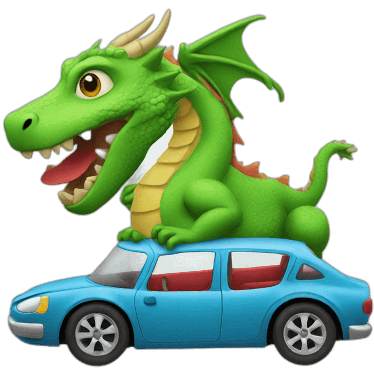 dragon driving a car emoji