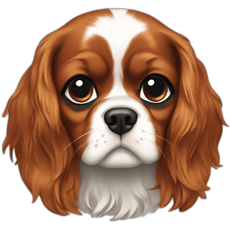 King Charles spaniel wearing a bandana emoji