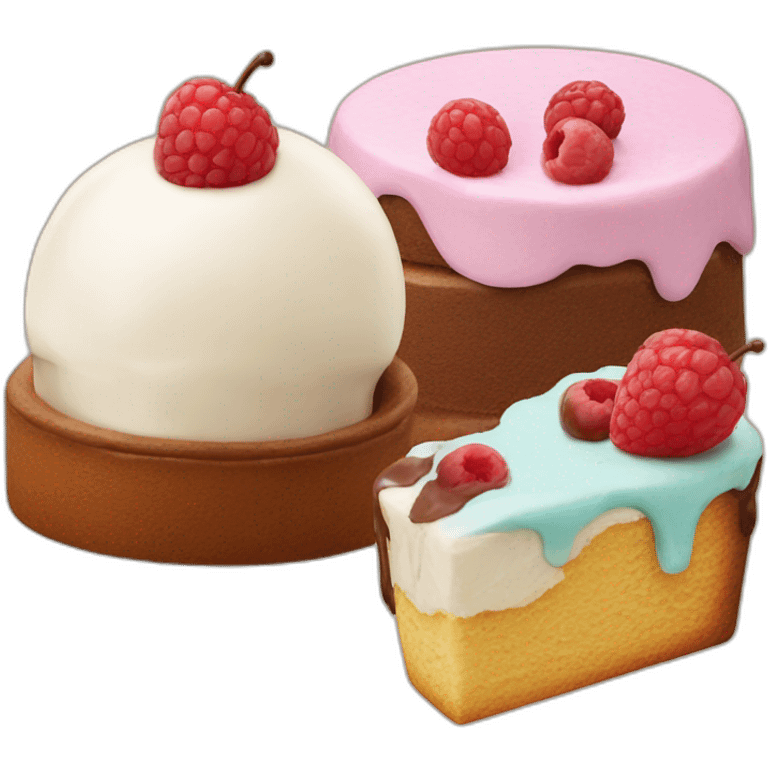 Icecream and cake emoji