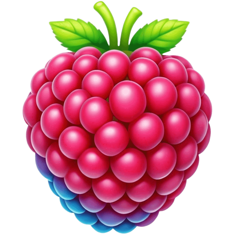 A rainbow raspberry emoji