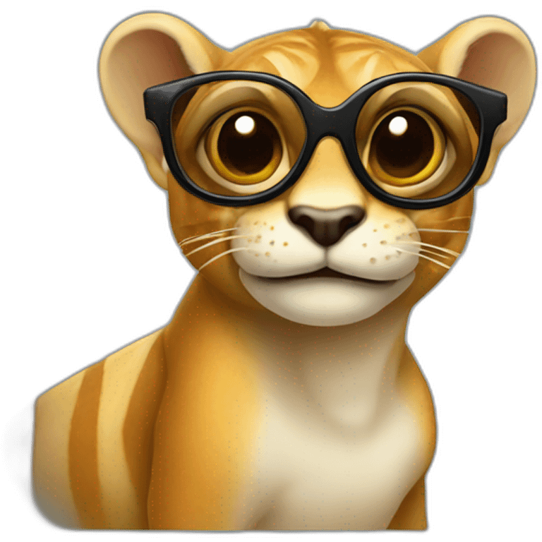 un camaleon con gafas emoji