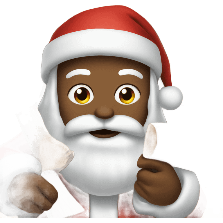 Santa Claus splitting wood emoji