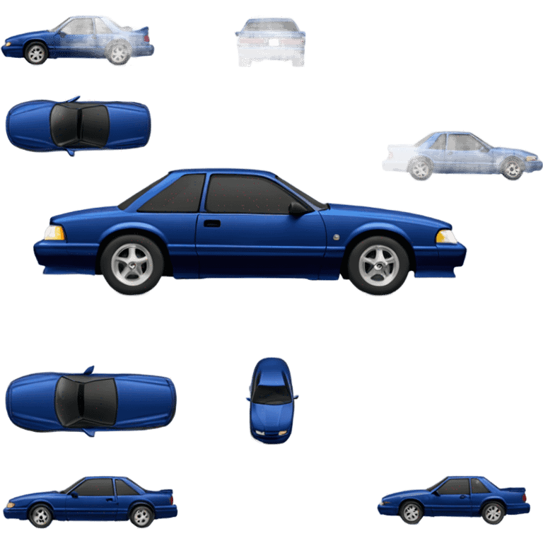 1993 midnight blue Foxbody Mustang 2 door sedan emoji