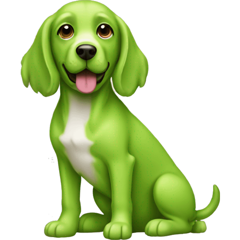 key lime green dog emoji