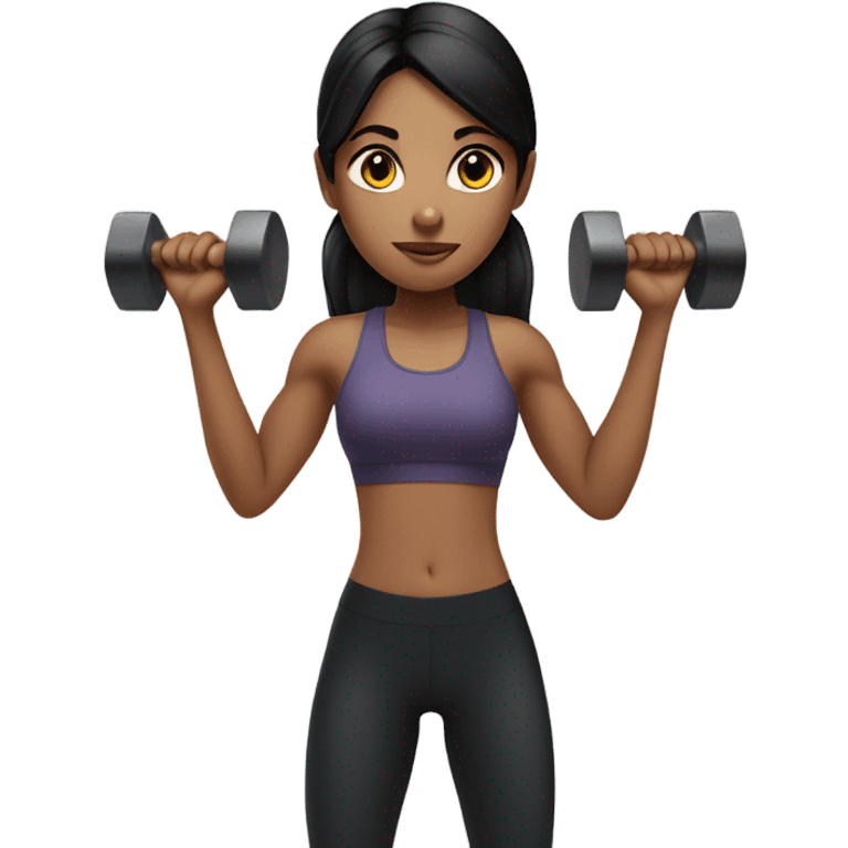 Girl with black hair doing solidcore emoji