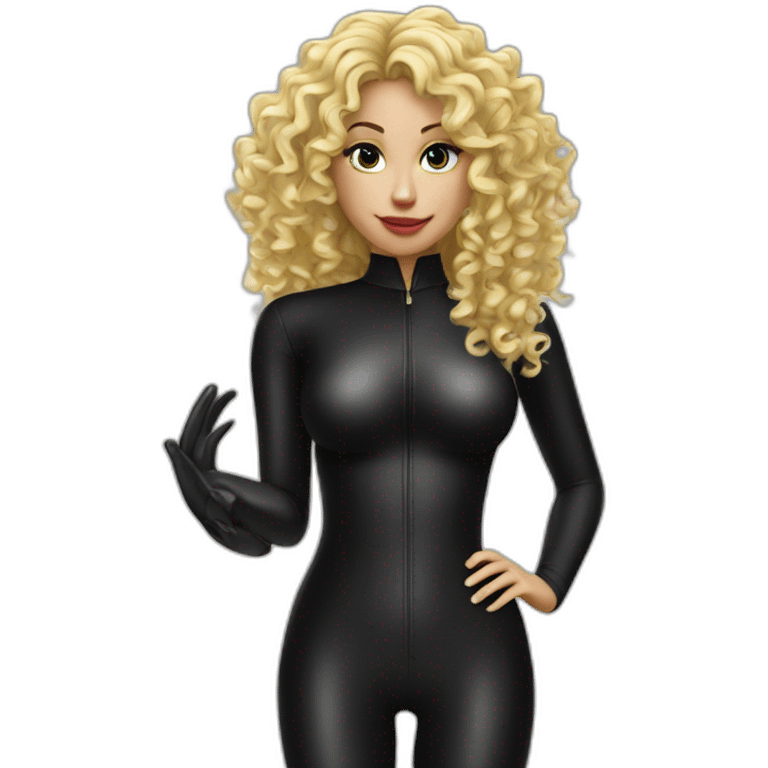 curly-blonde-woman-latex-black-catsuit emoji