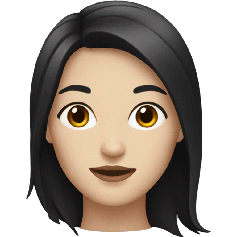 white woman with black hair emoji