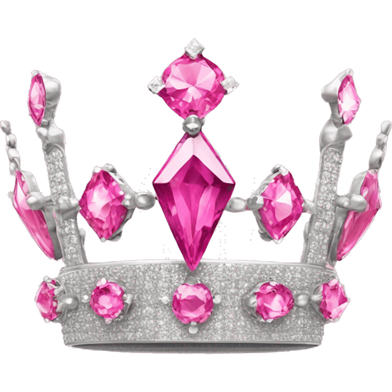 Queens crown with pink diamonds and pink jewels  emoji