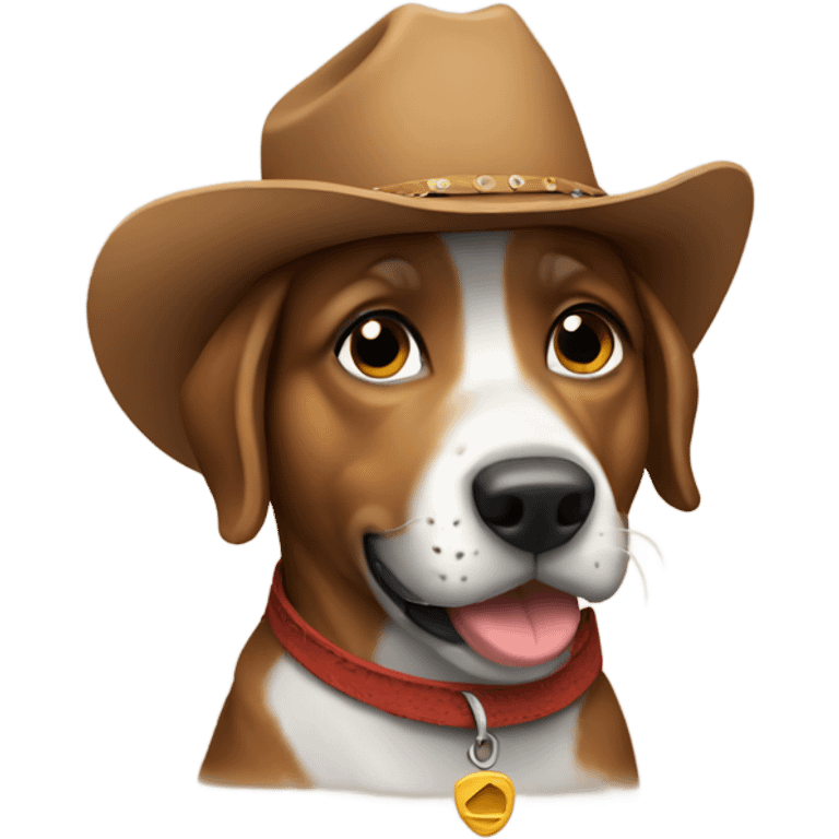 Dog wearing a cowboy hat emoji