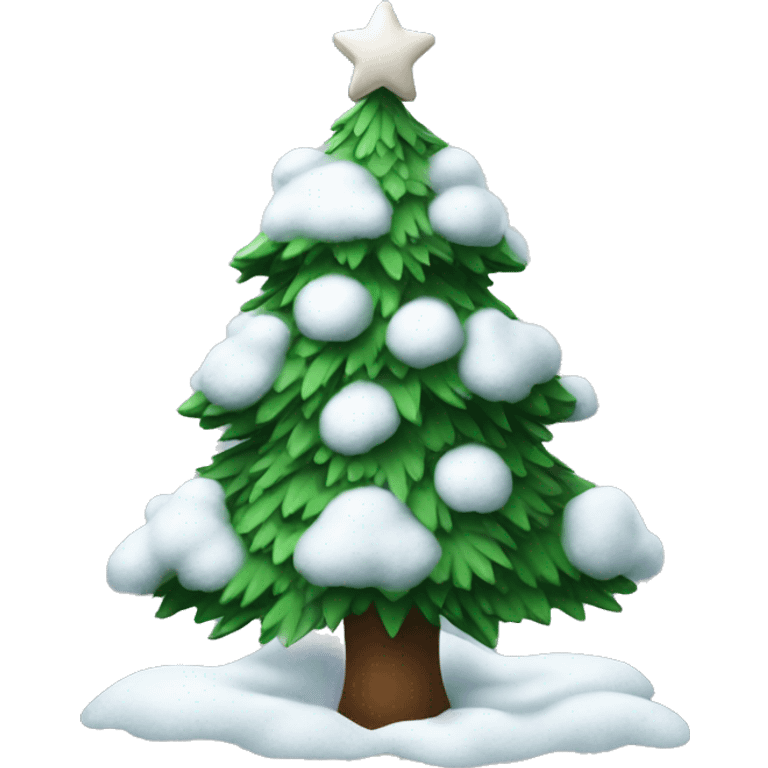 christmas tree with snow emoji