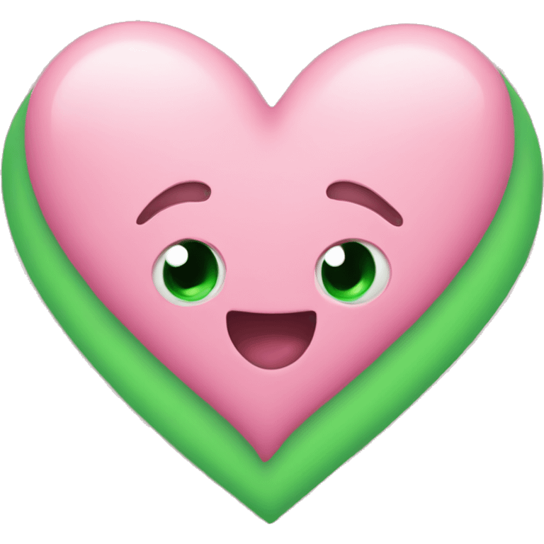 Big pink heart and one little green heart  emoji