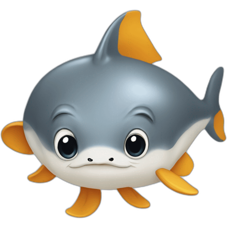 un dauphin qui mange emoji