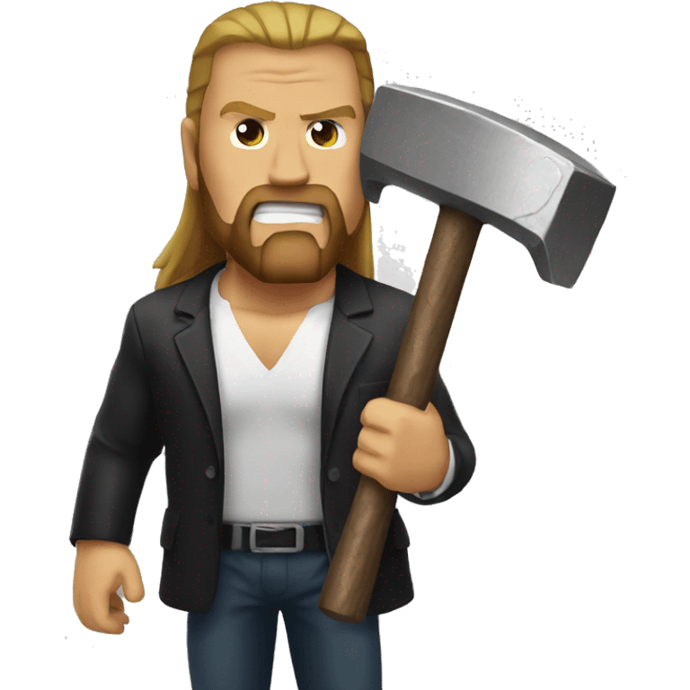 Triple H with a hammer emoji