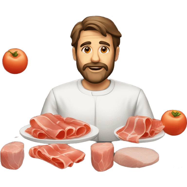 Plato con jamón  emoji