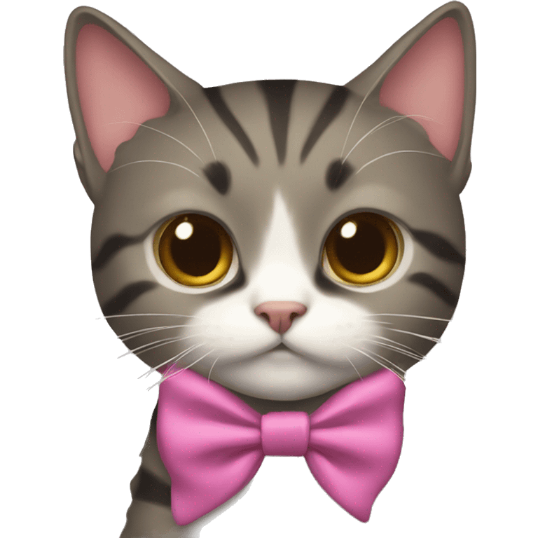 A cat with a bow  emoji