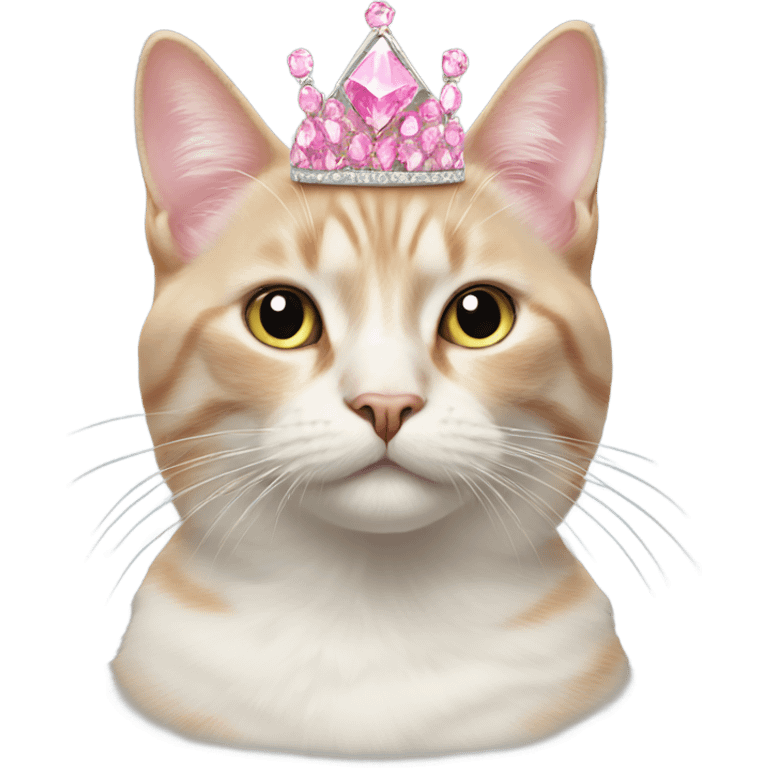 Cat with pink diamond crown emoji