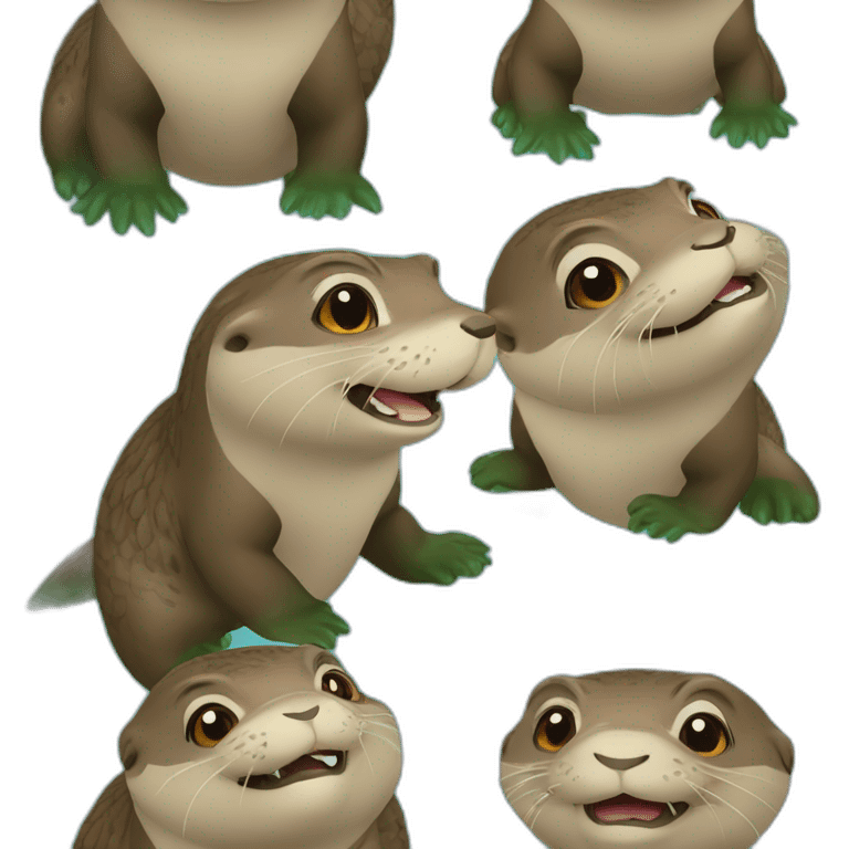 Loutre sur tortue emoji