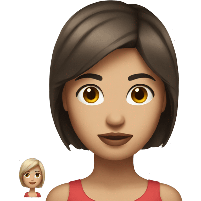  Brunette woman straight and short hair with seductive look emoji