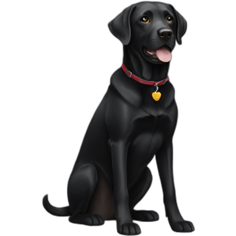 Labrador black with tall guy emoji