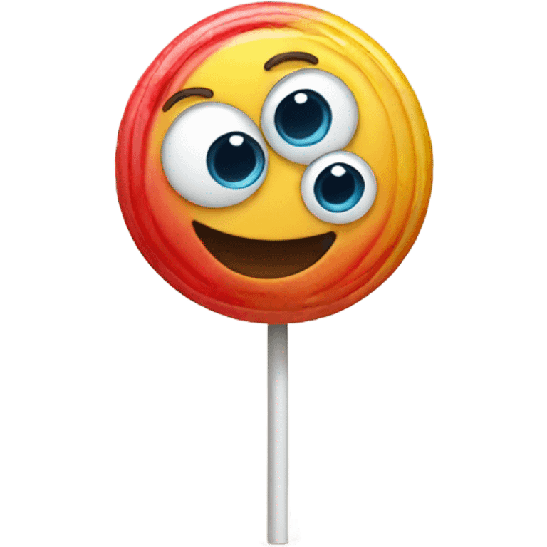 lolipop with a face emoji