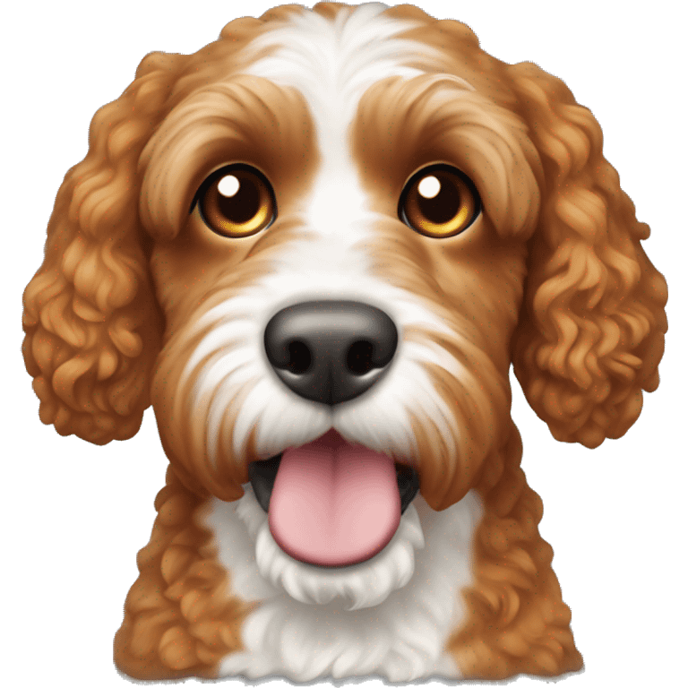 Ginger cockapoo dog with white nose emoji