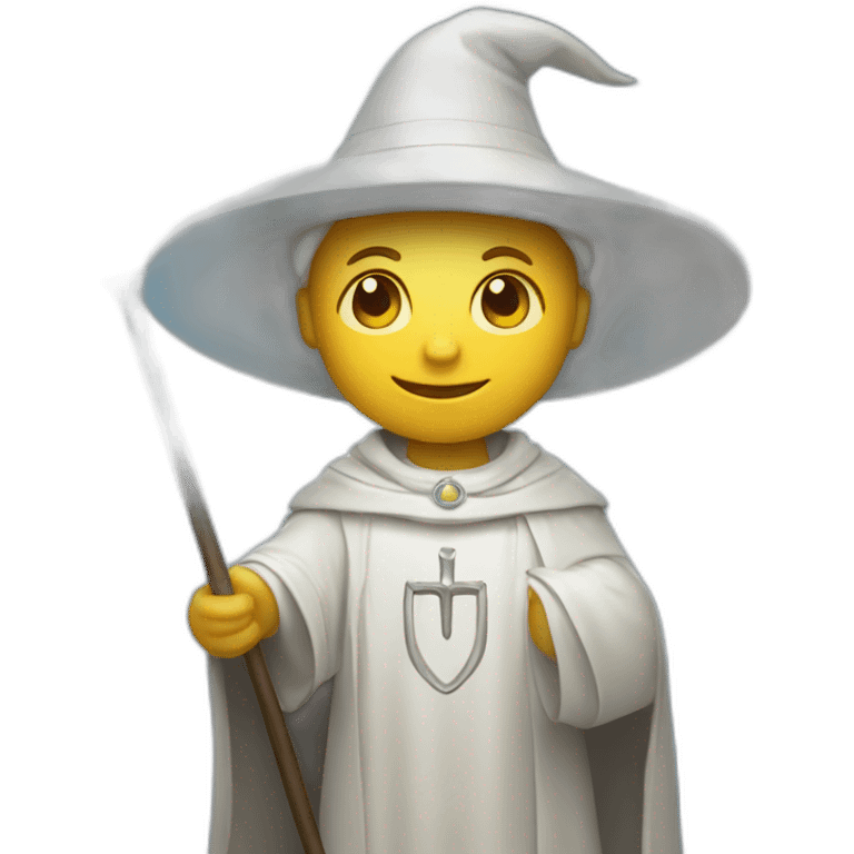 white pilgrim with a staff and a halo of light emoji