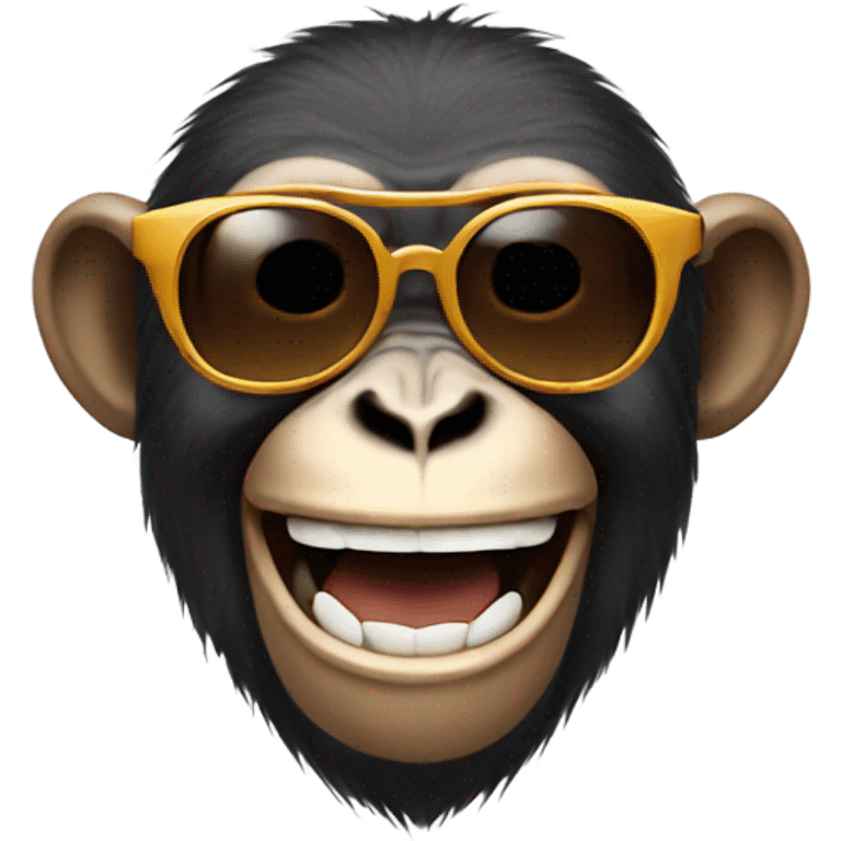 Monkey with sunglasses laughing  emoji