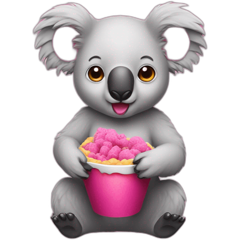 pink-koala-eat emoji