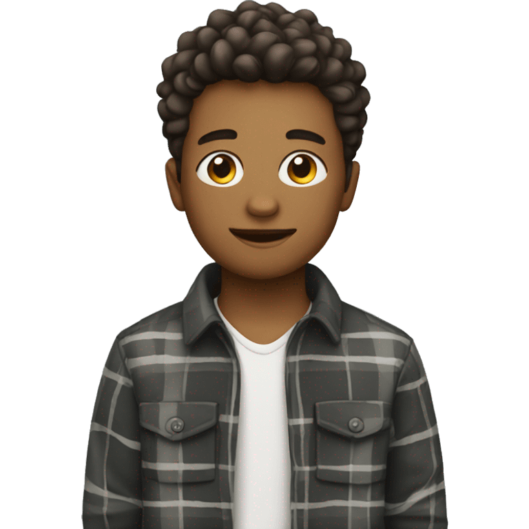 stylish boy in plaid emoji