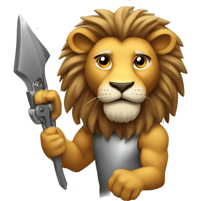 Lion with metal arms emoji