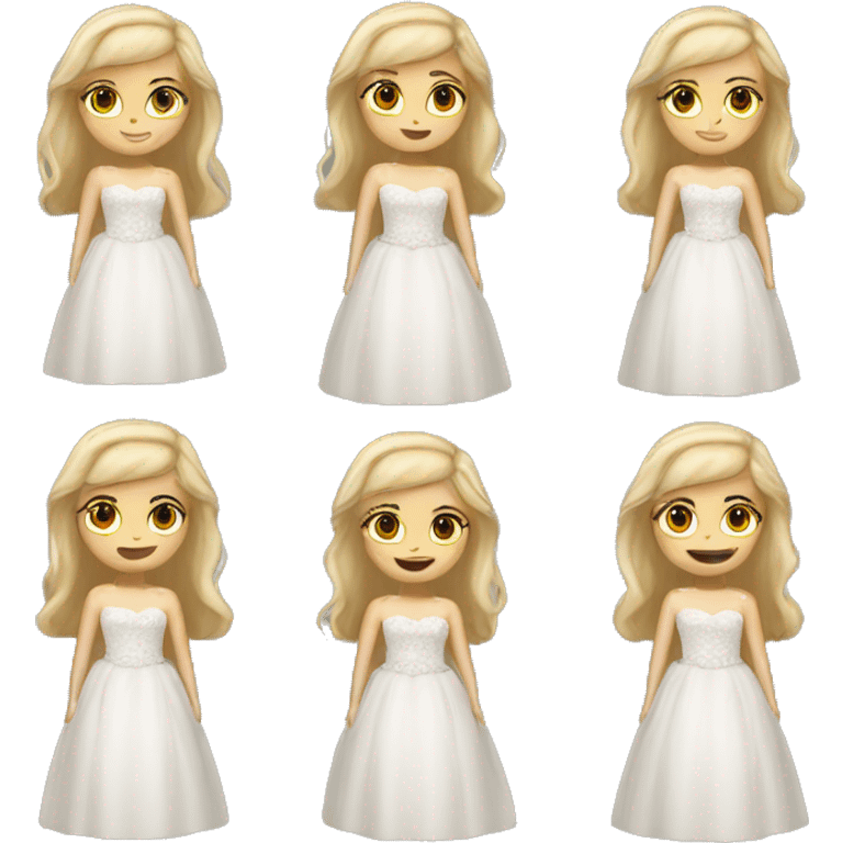 Blonde white girl in wedding dress emoji