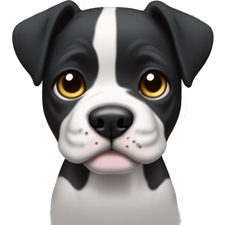 Black and white English staffordshire puppy full body emoji