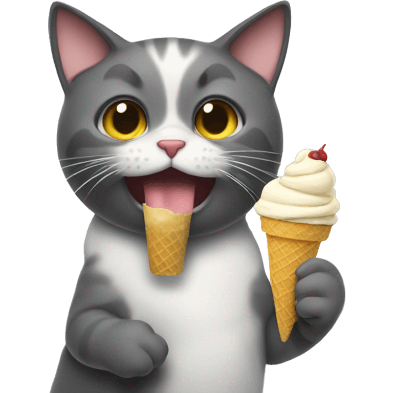 cat eating ice cream emoji