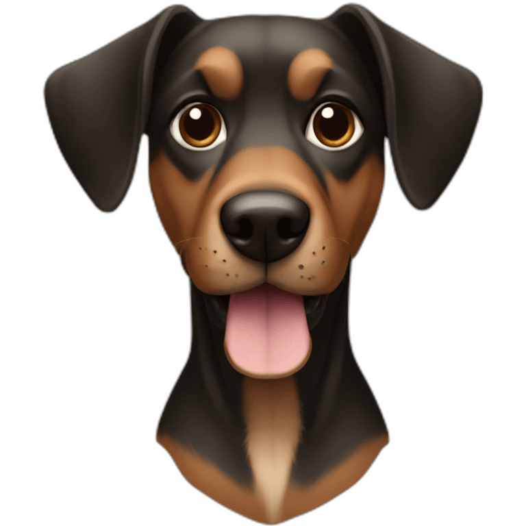 Black and brown color pinsher (dog) emoji